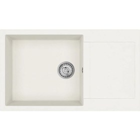 Resim Teka Clıvo 60 B-tq Granit Evye, Beyaz Renk, Tezgah Üstü, 86x50 Cm Beyaz 