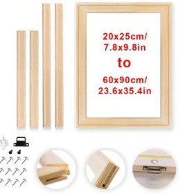 Resim 1 set 30x40, 40x60, 50x70 cm DIY Tuval Çerçeve Kiti, Galeri Sarma Yağlı Boya Tabloları için Sağlam Ahşap Gerdirme Barları, Posterler - Kolay Montaj, Aksesuarlar Dahil 