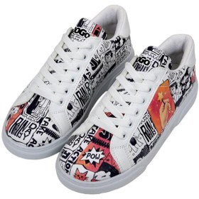 Resim Dogo Kadın Vegan Deri Beyaz Sneakers - Star Girl Tasarım 