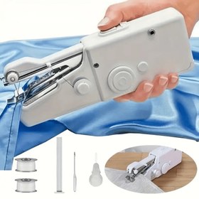Resim MIGUAN El Tipi Mini Dikiş Makinesi - Kumaş ve Giyim için Taşınabilir Hızlı El Dikiş Aracı, 4 AAA Pili Dahil Değil, Beyaz/Siyah, DIY Projeleri için Kompakt ve Hafif Tasarım, Giyim için Dikiş Makinesi, El Sanatları, Şık Tarz, Sağlam İnşaat, El Sanatları Tutkunları 
