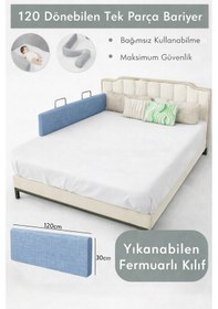 Resim Miralay Yeni Nesil Yatak Bariyeri 120 CM Mavi 