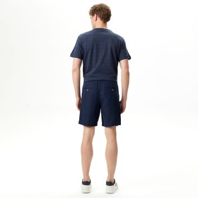 Resim Nautica Erkek Lacivert Classic Fit Keten Bermuda 
