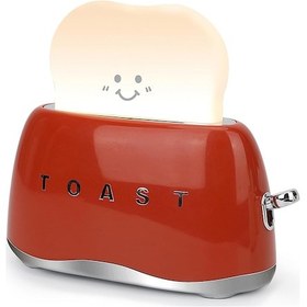 Resim Retro Dekor Tost Makinesi Lambası, Retro Tost Makinesi Şekilli Masa Hediyeleri Kırmızı Kırmızı 