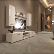 Resim Decoraktiv Eko 5d Mdf Dvd Tv Ünitesi Tv Sehpası - Parlak Beyaz 