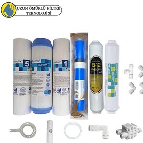 Resim Pemax Water Solutions Purefer Açık Kasa Çift Sedimentli Sertifikalı 6'lı Vontron Helixfil Yüksek TDS Mebran B12 Alkalili 