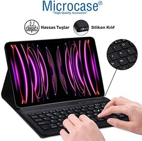 Resim Microcase iPad Pro 12.9 2022 M2 Tablet Bluetooth Klavyeli Standlı Kılıf - BKK4 