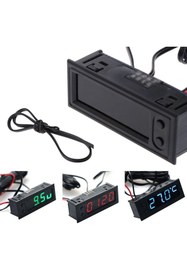 Resim Araç Içi Dijital Saat-derece-voltaj Karavan Marine gösterge 