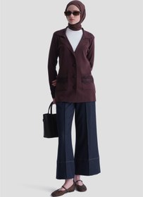 Resim Armine Dantelli Rayon Hırka Acı Kahve 