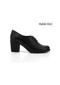 Resim Gönderi R Kadın Siyah Bağcıklı Orta Kalın Topuklu Hakiki Deri Oxford Ayakkabı Gdza13424135 siyah 