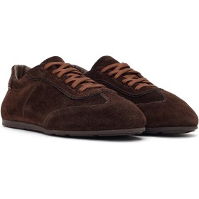 Resim Derimod Kadın Kahverengi Bağcıklı Süet Deri Sneaker 26PFD220710 