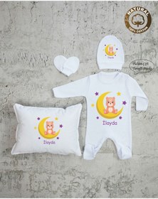 Resim yzc home size dair... Ty K1004 Isimli Kız Bebek Yastık Tulum Şapka Eldiven Set 