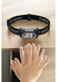 Resim Kafa Lambası Kamp Lambası Led Işık Şarjlı Ayarlanabilir Çoklu Renk 