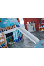 Resim benim odam My House Çocuk Odası Montessori Takımı Kaydıraklı Karyola Ve Mavi Oyun Evi 