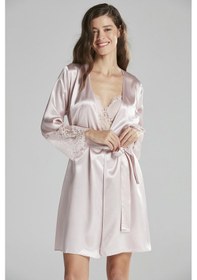 Resim Pierre Cardin Saten Gecelik Sabahlık Pijama Takım Şort Takım 6'lı Gelin Çeyiz Seti - 6015 001 