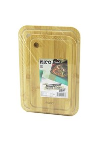 Resim 2pcs Setoval Kenarlı - Yuvarlak Delikli Ahşap Bambu Kesim Panosu - Kesme Tahtası 18x28x1cm--22x32x1c Çok Renkli 