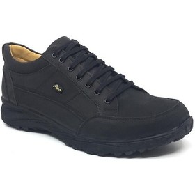 Resim Luis Figo %100 Deri Erkek Rahat Günlük Outdoor Spor Ayakkabı 39-48 Siyah - Greyz Siyah 