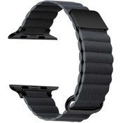 Resim ​​​Watch 42mm Uyumlu KRD-78 PU Deri Kordon Strap Kayış CLO- Koyu Gri 