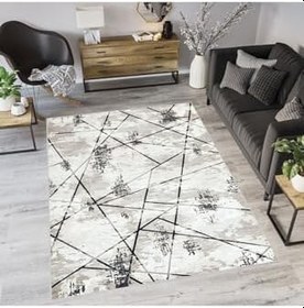 Resim Rovigo Dijital Baskı Yıkanabilir Kaymaz Taban Salon Halısı Ve Yolluk RVG0749, Siyah, 100 x 300 