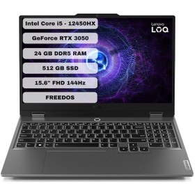 Resim Lenovo LOQ 15IAX9 83GS0099TR i5-12450HX 24 GB 512 GB SSD RTX305015.6" Dos Dizüstü Bilgisayar 