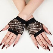 Resim 1 Çift Şık Siyah Balık Ağı Eldiveni - Parıldayan Rhinestones ile, Esnek, Makinede Yıkanabilir, Düğünler, Gece Kulüpleri ve Partiler için Mükemmel, Parti Aksesuarları | Parıldayan Eldivenler | Esnek Eldivenler 