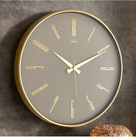 Resim Galaxy 717-a-1 Premium Büyük Büro Gold İnce Duvar Saati Gold 
