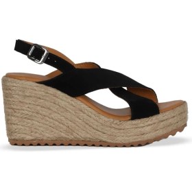 Resim Bueno Shoes Siyah Süet Kadın Dolgu Topuklu Sandalet 14WS72503 14WS72503 