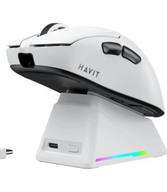 Resim Havit Gamenote MS955WB Rgb Wireless Gaming Mouse 3 Modlu + Ekranlı Şarj Istasyonu 