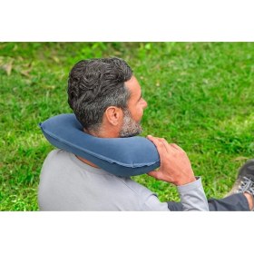 Resim Şişme Boyun Yastığı - Seyahat Yastığı - Kamp Yastığı - Ortopedik Şişme Yastık - Kadife Yastık 1 Ade 