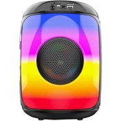 Resim ZQS1438 Süper Bass RGB Işıklı FM Radyolu Mikrofonlu Bluetooh Hoparlör Polygold