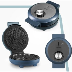 Resim Goldmaster Bonbon 1000W Taşmayı Önleyen Derin Plakalı Isı Korumalı Waffle Makinesi Ege Mavisi 