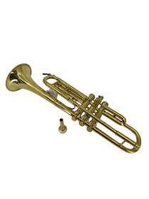 Resim Pirinç Eskitme Çantalı Trompet Dekoratif Obje 