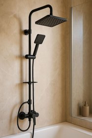 Resim Viosa VİOSA SİYAH ROBOT TEPE YAĞMURLAMA DUŞ SETİ PASLANMAZ 5 YIL GARANTİLİ 