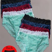 Resim 10 adet Kadınların Dantel Kenarlı Üçgen İç Çamaşırı - Rahat, Romantik ve Zarif Düz Renkli İç Çamaşırı, Kontrast Dantel Detayları, Orta Yükselişli Tasarım, 10 adet Set 