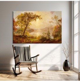 Resim Sonbahar Günbatımı Kanvas Tablo 