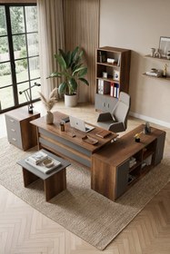 Resim Yurudesign Vario ABCDF Ofis Büro Masa Takımı Barok-Antrasit 
