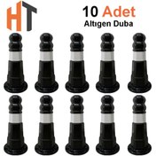 Resim Hayat Trafik EKO Altıgen Delinatör Seti, Yol Dubası 60 cm Siyah 10 Adet 