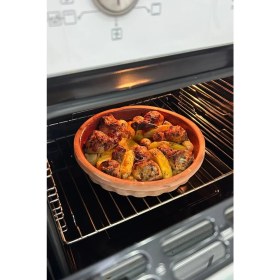 Resim Teknotrust Sırlı Toprak Güveç-Pişirme Tavası-Borcam-Fırın Tepsisi 30 cm 2-3 Kişilik 