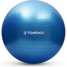 Resim Mufunye 55cm Mavi Pvc Kalınlaşmış Antiparçalanma Yoga Topu, 150kg Yük Dayanımı, Ev Ve Spor Salonu Egzersizleri İçin Hava Pompasıyla 