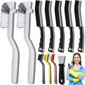 Resim 11 adet Aralıklar Temizleme Fırçası Seti, Sert Kıl Temizlik Malzemeleri, Mutfak, Banyo, Köşe, Fırça, Lavabo, Kupa, Çaydanlık, Şişe, Blender Temizliği için uygun 
