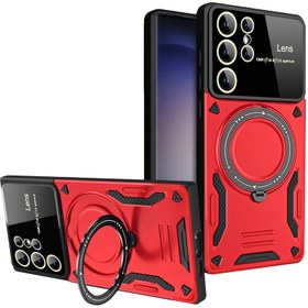 Resim artlab Art Galaxy S25 Ultra Kılıf Joy Lens Standlı Kapak - Kırmızı Lab 