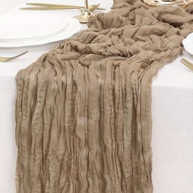 Resim 1 Adet Bohem Polyester Masa Örtüsü - Düğün, Gelin Duşu, Romantik Peynir Bezi, Noel Yemeği Dekorasyonu için Dikdörtgen Dokuma Kumaş 