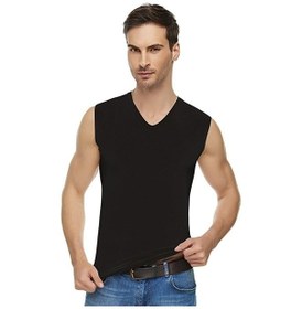 Resim 1028 Erkek 6'lı Paket Ribana Kolsuz V Yaka Body Siyah 1028-28 001 