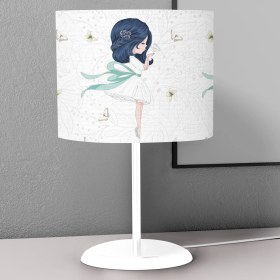 Resim instababyrooms Kelebek Balerin Desenli Çocuk Odası Dijital Baskılı Çocuk Odası Masaüstü Abajur Avize 