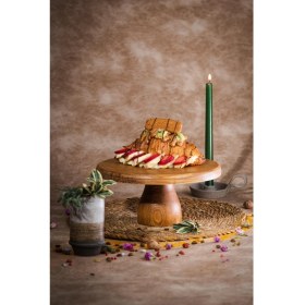 Resim Justwood Justwood 2’Li 2 Katlı Kek Stantı Ve 25/10 Cm Lucca Pasta Sunumluk Seti 