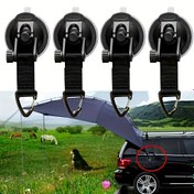 Resim 4 Adet Ağır Hizmet Emme Kupa Kanca Seti Kampçılık için, Araba Çadırı ve Tekne - Cam, Fayans Duvarlar Gibi Düz Yüzeyler İçin Güvenli Mandal Mekanizmalı Taşınabilir PVC Bağlama Kancaları - Aile Piknikleri ve Dış Aktiviteler için Çok Amaçlı Kullanım, Çok Yönlü Araç Kancaları | Dayanıklı PVC Malzeme, Karavan Çadırları Aksesuarları 