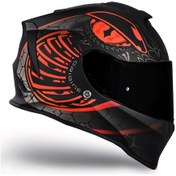 Resim Dinamo Fighter Mat Siyah-antrasit-kırmızı Kask C1 Siyah 