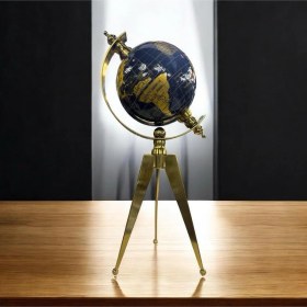 Resim Dekoratif Metal İthal Üç Ayaklı Dünya Küre Gold Eskitme 