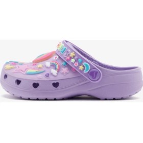 Resim Skechers Heart Charmer - Girly Land Küçük Kız Çocuk Mor Işıklı Terlik 308406N Lvmt 