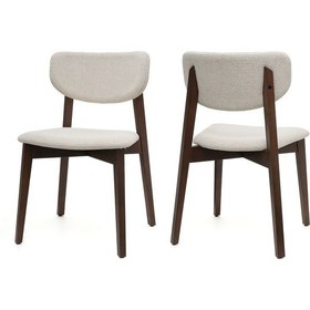 Resim Leto Ceviz Ahşap 2'li Mutfak Salon Yemek Odası Sandalyesi 
