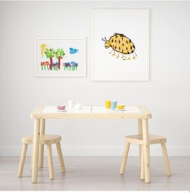 Resim Çocuk Oyun Masası,dikdörtgen Huş-beyaz Renk Meridyendukkan 83x58 Cm İç-dış Mekan Kullanımı Çocuk Masas Beyaz 